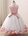 NNJXD Girl Tutu Flower Petals Bow Bridal Dress for Toddler Girl Size 6-7 Years Big Pink