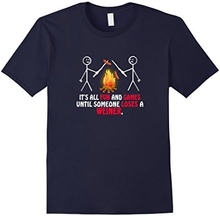 Men's "It's All Fun and Games Until Someone Loses A Weiner" Tshirt Large Navy