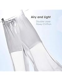 Hilos más brillantes Culottes Pantalones de bolsa de papel suelto de cintura elástica para damaes Gouchos anchos de pierna de gasa