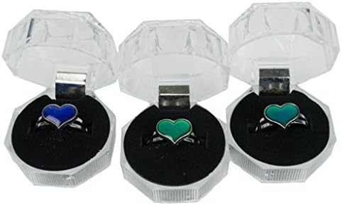 3 Pack of Heart Shaped Mood Rings by Groovy Energy