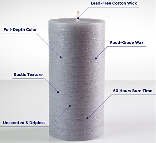 Grey Pillar Candles Set of 3 3