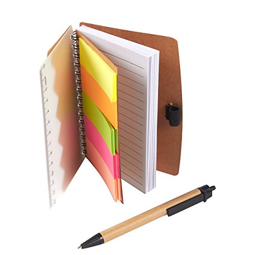 image for Juvale Spiral Notebook - 6-Pack Lined Notebook with Sticky Notes and P