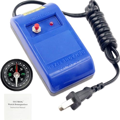 TICFROG Watch Demagnetizer, Professional Mechanical Wristwatch Repair Degaussing Demagnetizer Tool with Compass, Watch Cleaning Cloth and EN Instructions, Gifts for Men Women