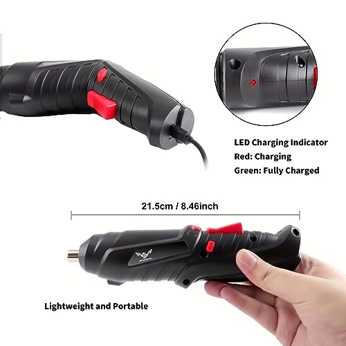 JENABOM 8 in 1 Electric Screwdriver, 3.6V Cordless Drill Screwdriver Rechargeable, 3.5N·m Max