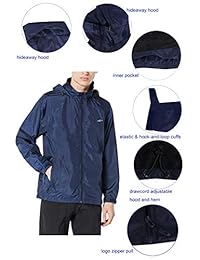 Trailside Supply Co. Chaqueta con capucha, cortavientos, resistente al agua, para hombres