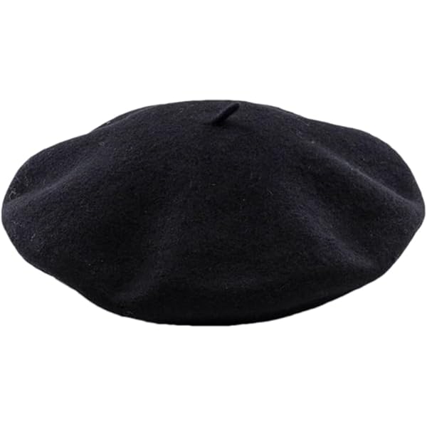 jAc Black Beret 100% Wool French Parisian Hat at Amazon Women's