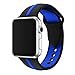 Ginamart Sports Silicone Bracelet iWatch Strap Replacement Band for Apple Watch Bands Series 2/1 (Black/Blue 42mm)
