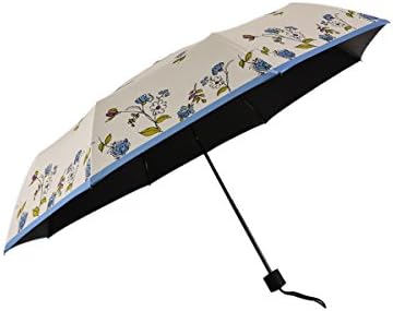 Multi-Purpose 3 Folding Umbrella, UV Protection, Double layer, Waterproof and Windproof, Anti-UV, Light weight (Ivory White)