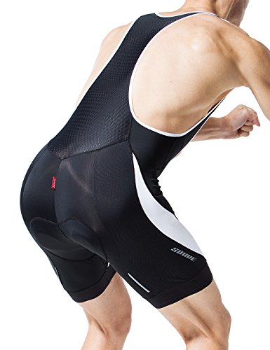image for Souke Sports Men's Cycling Bib Shorts 4D Padded Bike Biking Pants Brea