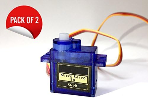 KBYN SG90 micro servo motor 9G RC Robot Helicopter Airplane Boat Controls (Pack of 2)