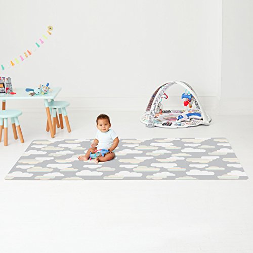 Skip Hop Foam Baby Play Mat Reversible Foam Floor Mat, 86" x 52", Clouds/Mini Dots Pricepulse