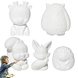 WATINC 5 Pcs DIY Forest Animals Squishy, Woodland Creatures Theme Jumbo Creamy Kawaii Soft Squishy Hand Toys for Kids for Education Toys