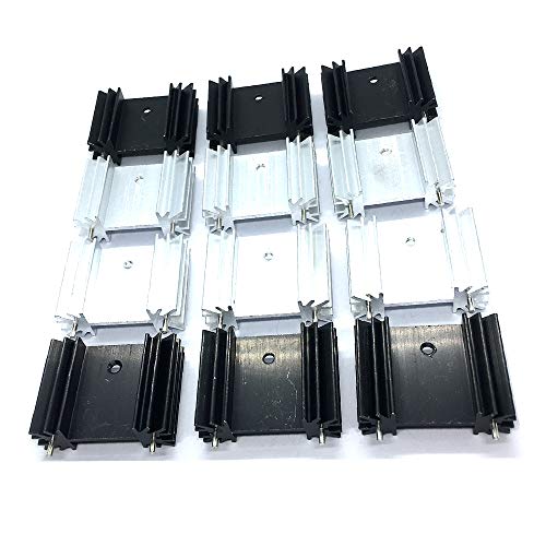 To-220 Aluminum Heat Sink 25x34x12mm, TO220 Heat Sink for Cooling MOSFET SCR Power Regulator ICS (25mmx34mmx12mm) (Silver Tone 6, Anodized Black 6) a Total of 12 - Thumbnail 3