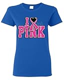 Shop4Ever I Love Pink Women's T-Shirt Breast Cancer Shirts