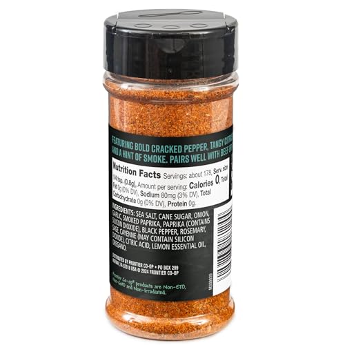 FRONTIER CO-OP SANTA MARIA STYLE DRY RUB SEASONING, 4.80 OZ – DRY RUB FOR WINGS, BEEF, OR FISH
