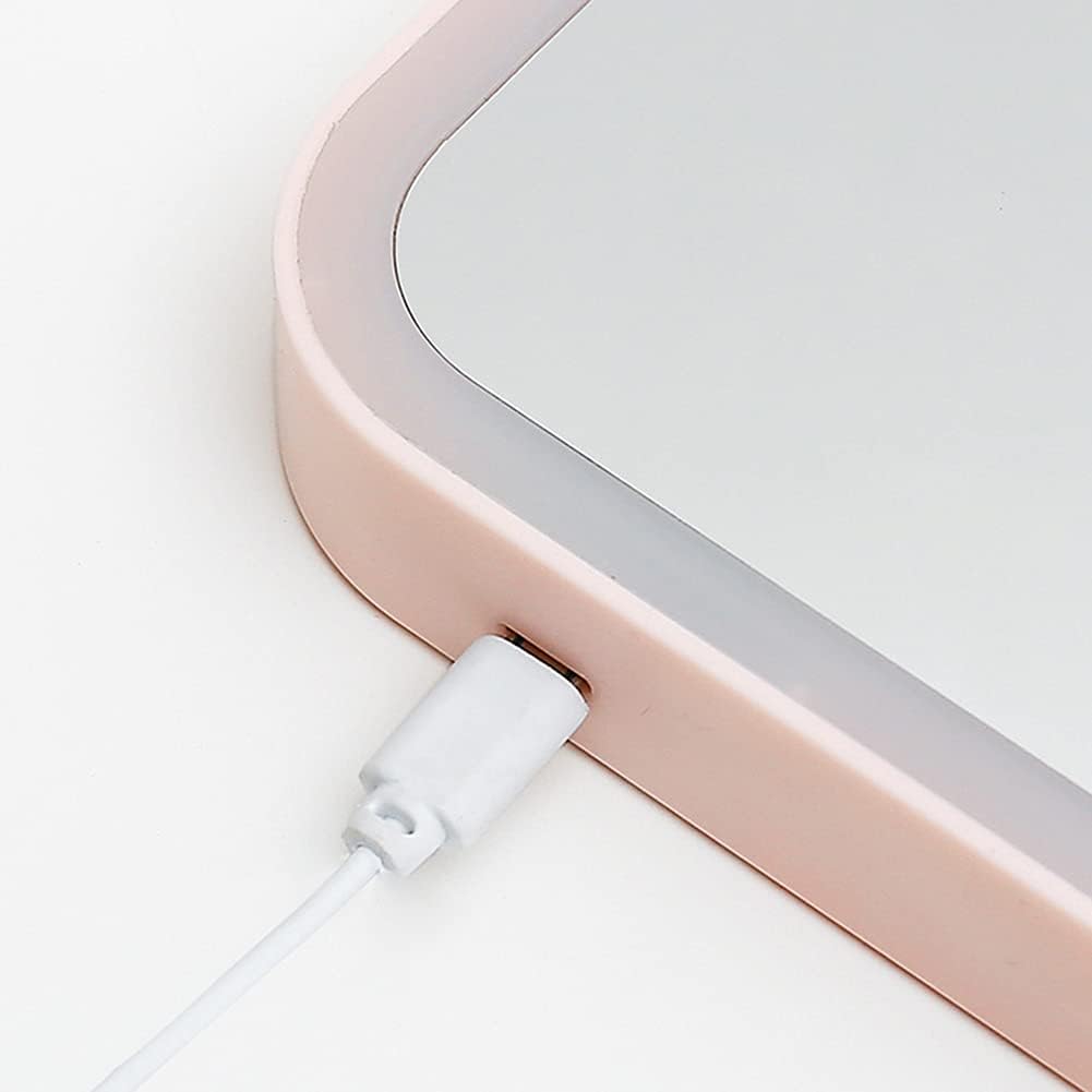 Bird&Fish Vanity Mirror with Lights Makeup Mirror Lighted LED Desk Mirror Touch Control 3 Color Lighting Modes Portable Cosmetic Travel Mirror Tabletop Make Up Mirror USB Rechargeable (White): Kitchen & Dining