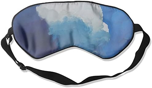 KOLP Blue Cloud Sky Super-smooth Eye Mask Natural Silk Sleeping Mask Soft Blindfold Eyeshade Comfortable Eyepatch With Adjustable Head Strap For Women Men And Youth