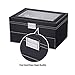 BEWISHOME Watch Box Organizer with Valet Drawer - Real Glass Top, Metal Hinge, Large Holder, Black PU Leather - 10 Slots Watch Storage Case Jewelry Box for Men SSH14B