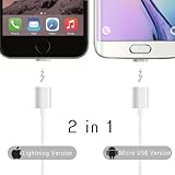 Magnetic Charging Cable, SUKAR 2 in 1 Magnetic Charger Cable Adapter for Android Micro USB and Lightning Apple iPhone 5 6 6s Plus iPad Mini Pro Galaxy S7 Edge S6 Note 5 HTC Huawei (Rose Gold)