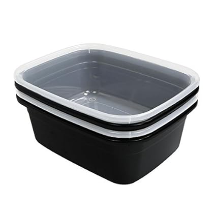 Doryh Plastic Dish Tubs 14 Qt Clear Black Set Of 4