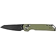 704 Gear Hornet EDC Folding Pocket Knife with Crossbar Lock | 3.17" Reverse Tanto Blade, D2 Steel, G10 Handle, Reversible Pocket Clip | Olive Drab Green