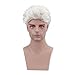 Gray Cosplay Short Wigs for Men-Grey Costume Party Christmas Halloween Synthetic Wig with Bangs
