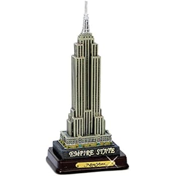 City-Souvenirs 6.5 Inch Executive Empire State Building Replica New York Statue with Wood Base and Brass Plaque