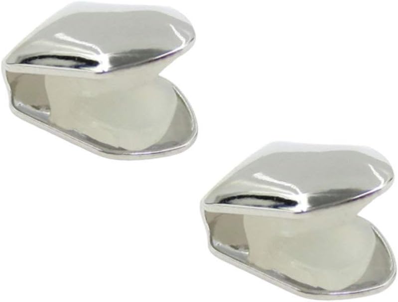 SUPVOX Silver Hip Hop Brace 2Pcs Silver Plated Small Single Caps Hip Hop Fangs Caps, 1x0.8 cm (Pack of 2) - Image 4