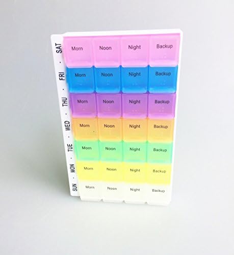 Annwer Weekly AM/PM Pill Box, Portable Travel Pill Organizer (7-Day / 4-Times-A-Day) Vitamin Pills Box, Supplements and Medication