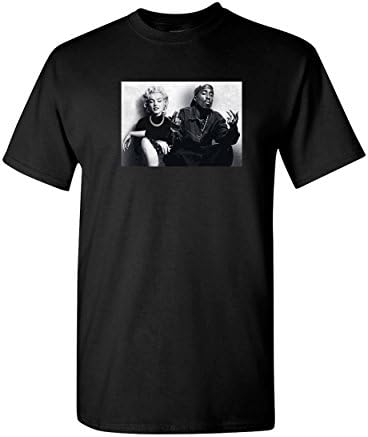 Supreme Legends Marilyn Monroe Tupac Shakur Chillin T shirt Hip Hop t shirt (M, Black)