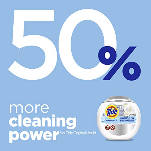 Tide Hygienic Clean Heavy Duty 10x Free Power Pods Liquid Laundry Detergent, White, Unscented, 41 Count