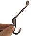 16 Pieces Dual Hook Double Prong Hook Robe Coat Hat Hook Retro Wall Mounted Decorative Cloth Hanger with 34 Pieces Screws