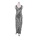 pqdaysun Women's Casual Sundress Sleeveless Stripes Loose Long Beach Dress Black US 0 Black Medium