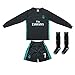 2017/2018 REAL MADRID #7 RONALDO KIDS AWAY BLACK LONG SLEEVE SOCCER JERSEY & SHORTS YOUTH SIZES