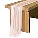 Ling's moment 10Ft Light Peach Sheer Chiffon Like Table Runner for Wedding Rustic Boho Wedding Party Bridal Shower Decorations Birthday Party