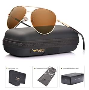 LUENX Sunglasses Aviator Polarized Men Women with Case