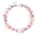 Bouren Pink Rose Chunky Bubblegum Bead Necklace for Girls