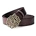Whippy Western Fashion Leather Belts For Women With Vintage Hollow Flower Buckle