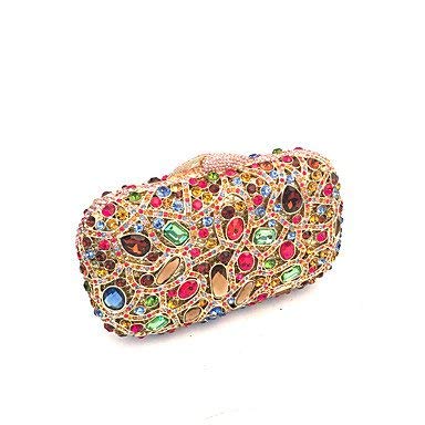 YOUTO Evening Party Clutch Bags Lady Delicate Glass Stone Clutches and Evening Bags Cocktail/Special Occasion (Color : RED)