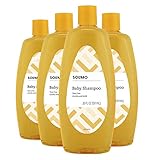Amazon Brand - Solimo Tear-free Baby Shampoo, Paraben-free, 20 Fluid Ounce (Pack of 4)