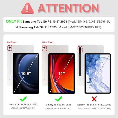 iXTRA Detachable Keyboard Case with Trackpad for Galaxy Tab S9 / S9 FE / S10 FE / S10 Lite 10.9"/11", Magnetic Galaxy Tab S9 Keyboard Case with Backlight, Adjustable Stand, Pencil Holder