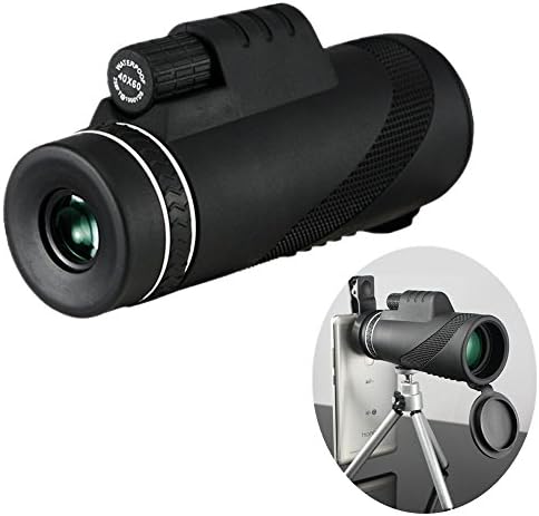 Monocular Telescope BAK4 Prism FMC Lens Waterproof Scope for Iphone Smartphone High Power 12x50, for Bird Watching, Camping, Outdoors