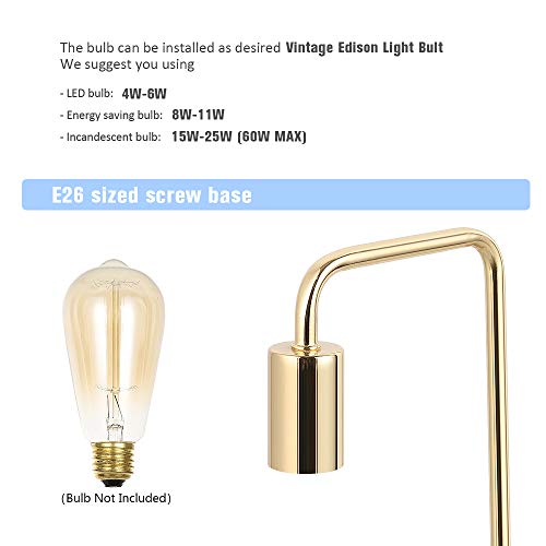 image for Lerro Desk Lamp, Gold Table Lamp Industrial Nightstand Lamp, Edison La