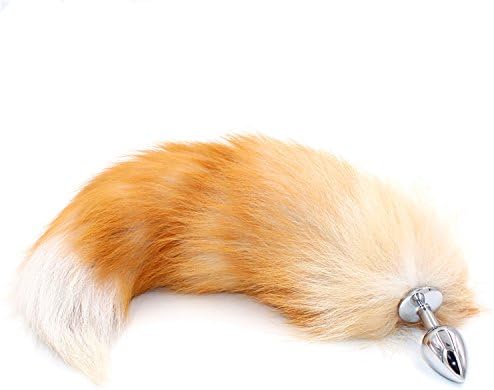 Toy Cosplay Fox Tail Real Plu for Big Choice 3 Tails Excited Blockage Lady Plug Metal Product Crystal Blockage Male with and Blockages Excited Erotic Size