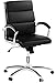 Alera Neratoli Series Mid-Back Swivel/Tilt Chair, Black Leather, Chrome Frame