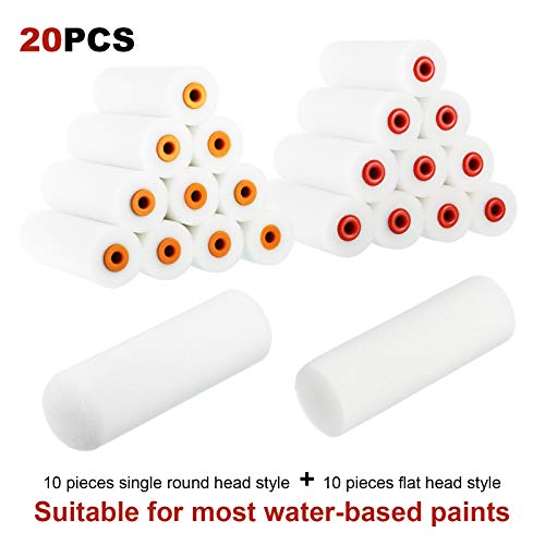 20 Pieces 4 Inch Foam Roller Refills Small Foam Paint Rollers Covers
