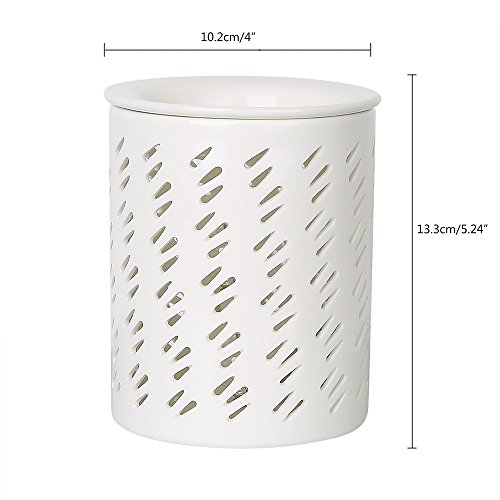 COOSA Ceramic Raindrop Pattern Candle Warmers Wax Warmers Electric Incense Oil Fragrance Warmer Night Light Aroma Decorative Lamp for Gifts & Decor Home Office Bedroom Living Room
