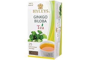 Hyleys Tea Natural Ginkgo Biloba Green Tea - 25 Tea Bags - (100% Natural, Sugar Free, Gluten Free and Non-GMO)