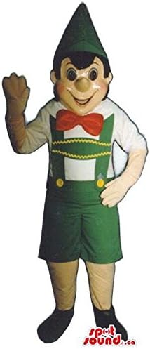 Amazon よく知られた物語 緑と赤の服を着てピノキオマスコットspotsoundカナダ おもちゃ おもちゃ