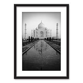 Framed City View Art in Black Picture Frames White Matting